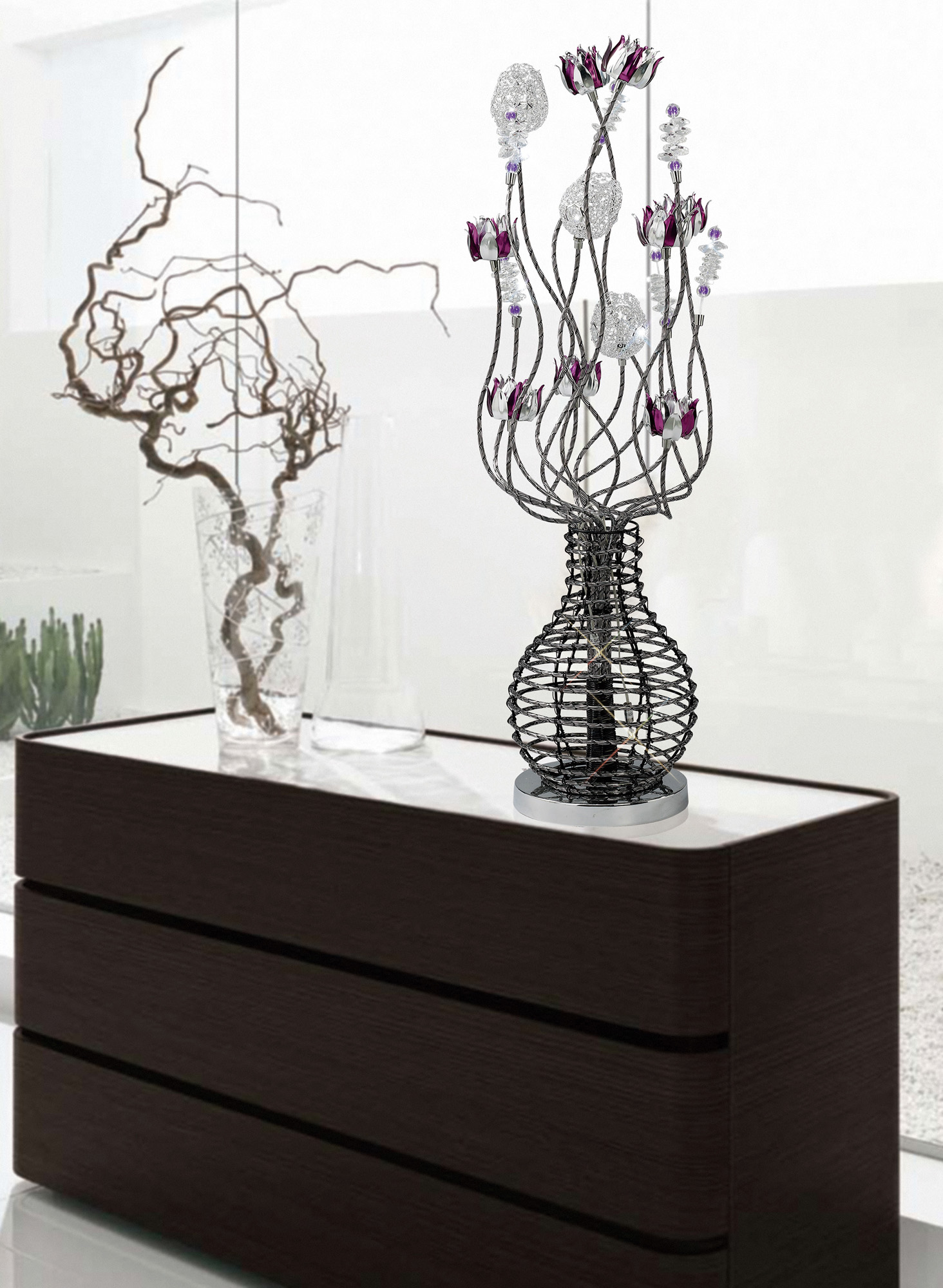 Viola Aluminium Crystal Table Lamps Diyas Home Modern Crystal Table Lamps Viola Aluminium Crystal Table Lamps Diyas Home Modern Crystal Table Lamps